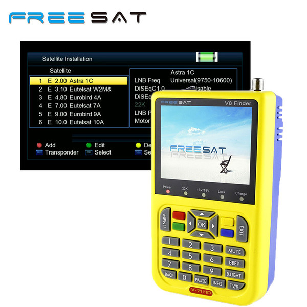 v8 satellite finder Digital HD DVB-S/S2 High Definition Full 1080P sathero MPEG-4 FTA Receptor with 3.5 inch LCD satfinder