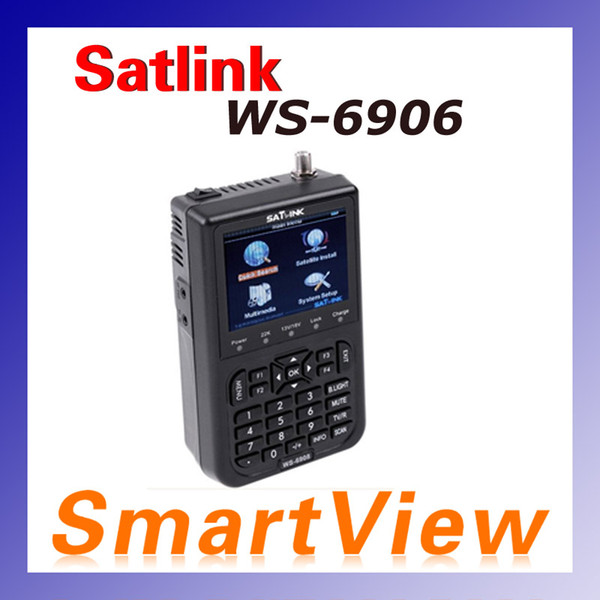 1pcs Genuine Satlink WS-6906 DVB-S FTA digital satellite meter satellite finder with 3.5