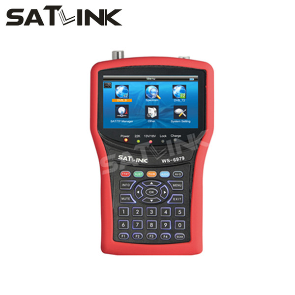 Original SATLINK WS-6979 DVB-S2 & DVB-T2 combo satellite finder spectrum analyzer satfinder meter 4.3 inch LCD MPEG4 Satlink finder WS6979