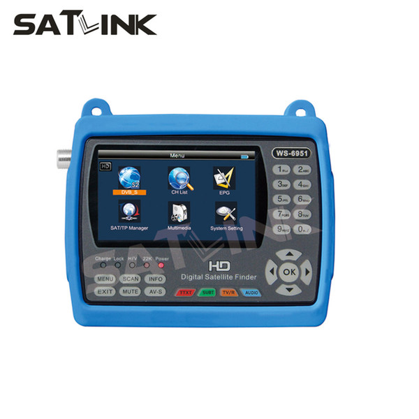 Original SATLINK WS-6951 DVB-S2 HD satellite finder 3.5inch LCD satlink finder WS6951 MPEG4 satfinder meter wholesale