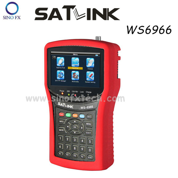 4.3inch LCD Original SATLINK WS6966 DVB-S2 satellite finder MPEG4 satlink finder meter WS-6966 with Spectrum Analyzer signal finder