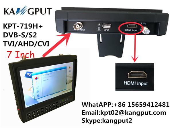 KPT New Product KPT-719H+ plus 7Inch With HD Input And CCTV Tester Satellite Finder