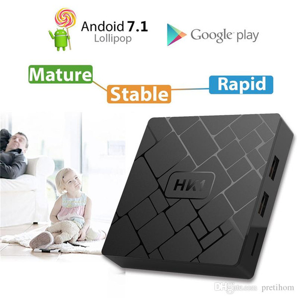 Wholesale HK1 mini SMART TV BOX Android 7.1 2GB 16GB RK3229 Quad Core Set Top Box H.265 4K HD MI Media Player andriod tv box