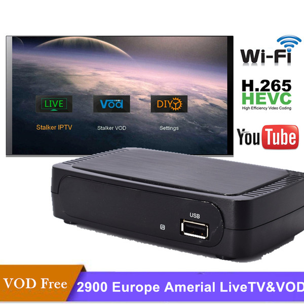 IPTV Box France avec abonnement 1 Year iptv Subscription free 2900 portugal french Europe italia H.265 HEVC liunx STB ip tv Box