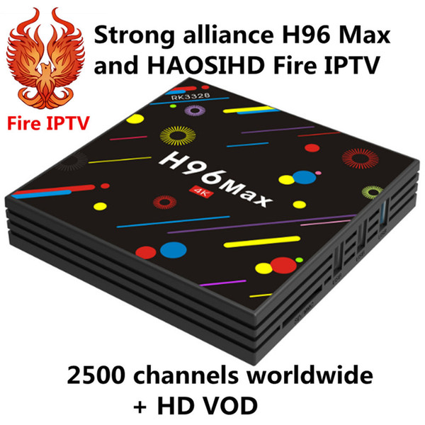 Iptv subscription 1 year Firetv IPTV 2500+Channel Europe /French/Arabic/Africa with vod work on Smart Android 7.1 RK3328 4k TV Box