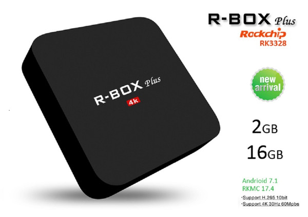 Smart android 7.1 tv box R -BOX plus Quad Core rk3328 2GB 16GB h.265 4k ott tv media player