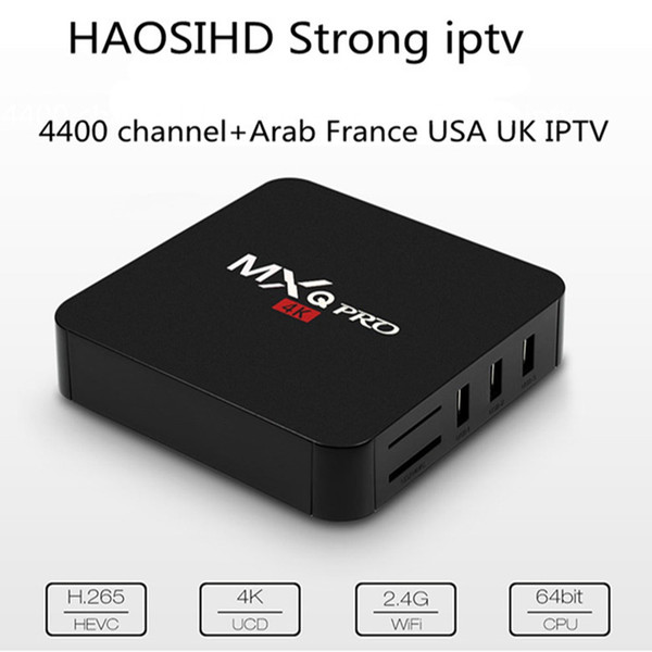 Mxq pro tv box android HDR Video with abonnement iptv 1year arabic europe usa France Canada 4400 channel