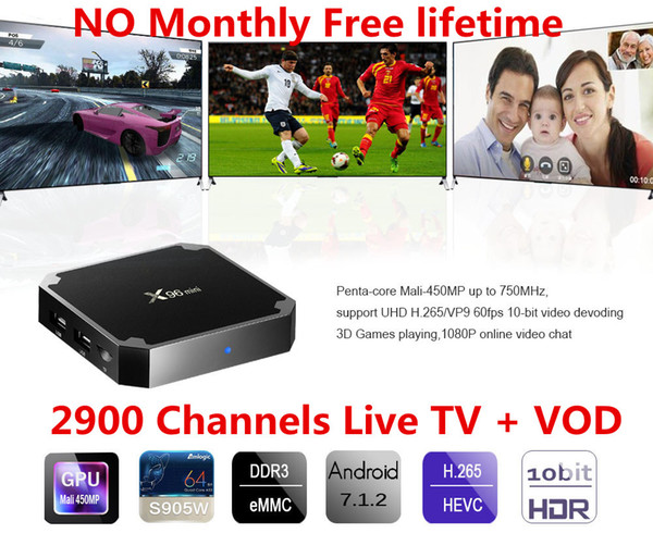 lifetime x96 Mini with iptv subscription Arabic iptv No monthly free 2900 channels+ Europe France USA Spain Sweden IPTV and vod