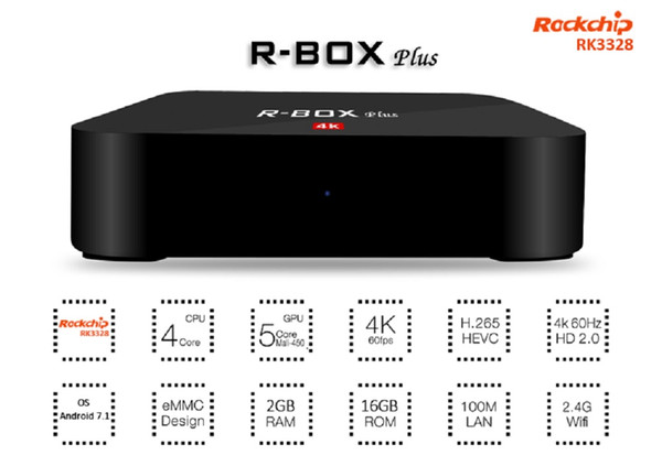 R-BOX plus 2GB 16GB 4K tv box 17.6 Quad Core Android 7.1 Smart OTT TV Set Top Boxes