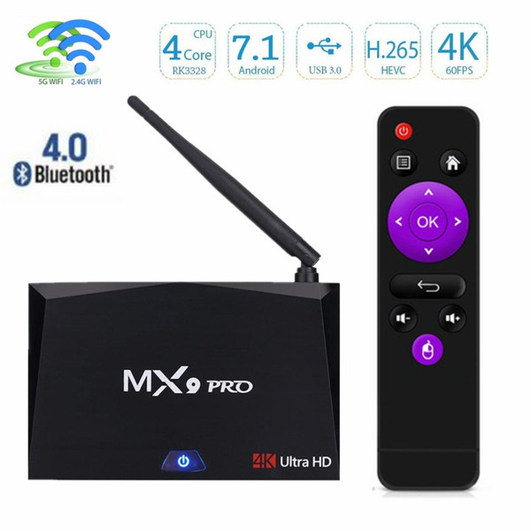 MX9 Pro android 7.1 tv box RK3328 2gb 16gb Quad-Core H.265 VP9 HDR 4k streaming Media Player