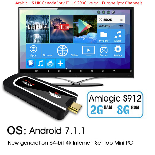 1 Year subscription Android H96 Pro mini pc with Arabic US UK Canada Iptv IT UK 2900+ Europe Iptv Channels Streaming IPTV Account