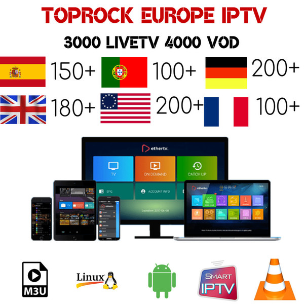 Toprock IPTV Europe/Arabic IPTV UK SPAIN ITALY Germany Sweden Albania XXX hotclub 3000 live channels VOD 3/6/12 Month