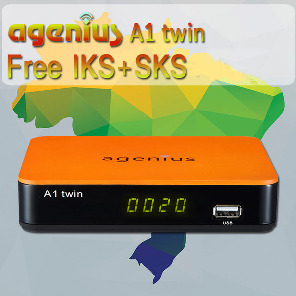 Hot selling digital satellite receiver Agenius A1 twin with free ACM SKS IKS +CS+YOUTUBE +POWERVU for South America