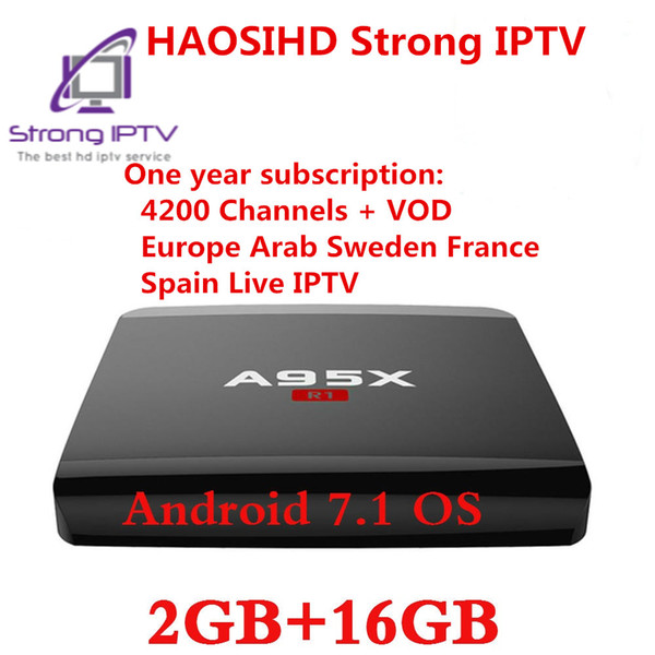 abonnement iptv 1year android TV Box with strong tv 4400 channel European Sweden Arabic French USA Iptv m3u and vod