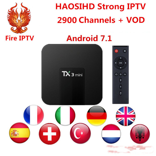 TX3 Mini S905W Android 7.1 tv box with Iptv 1year subscription 2900 channels +Iptv Arabic Europe French USA livetv +News, sports, movies