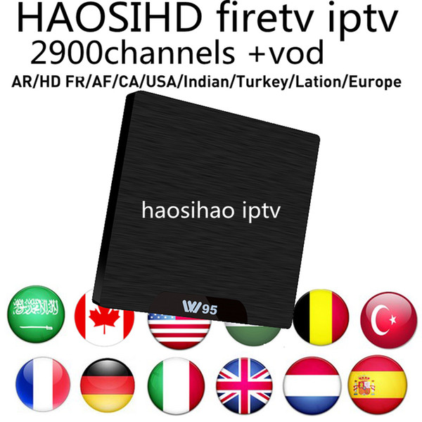 w95 android tv box S905w with firetv 1year 2900 channe+ Arabic French IPTV Account subscription usa African France Android APK VOD iptv code