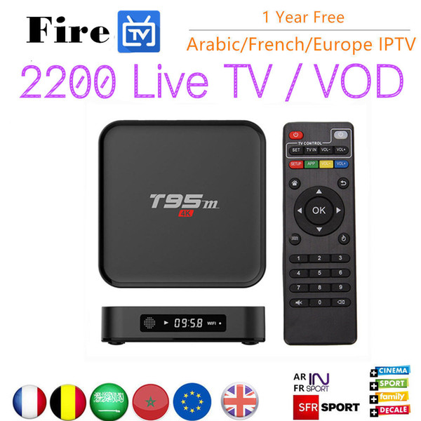 T95M iptv subscription One Year Free Arabic IPTV Box Support 2500+ Arabic usa Sports Australia France Channel Live TV