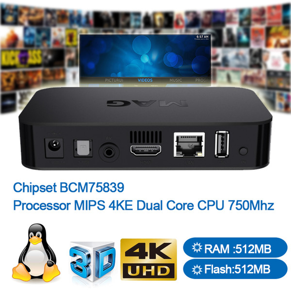 MAG 322 Digital Set Top Box Multimedia Player Internet Receiver support HEVC H.256 With WiFi Lan HDMI TV Box