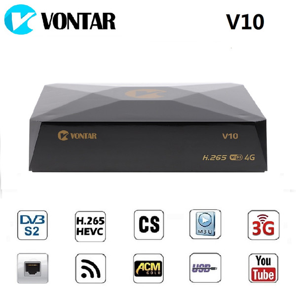 20pcs VONTAR V10 H.265 DVB-S2 8PSK Digital Satellite Receiver Support 3G 4G modem CS cline Stalker Xtream USB Wifi CCAMD NEWCAMD MGCAMD