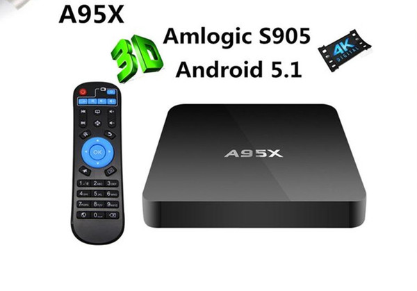 New product smart tv box A95X TV BOX S905 quad core 1GRAM/8GROM Bluetooth wifi TV BOX 4K*2K Android5.1 android media plyaer