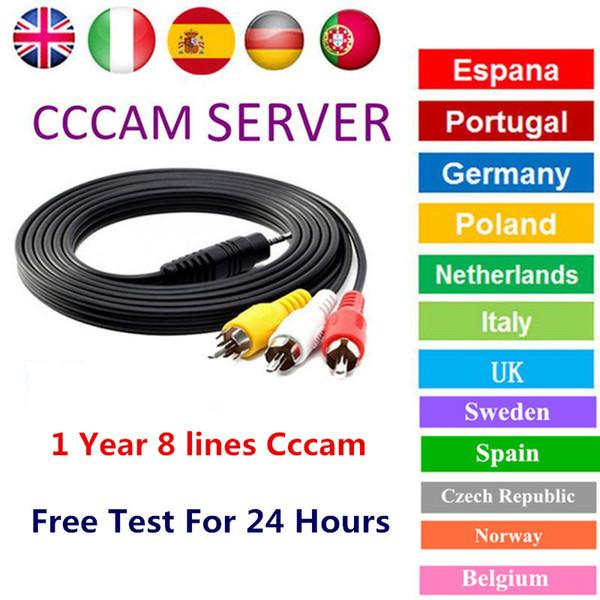 Cccam Europe for 1 year 8 Clines Server HD 12 Months account for Spain France Germany UK Italy Portugal support cccam Satellite Decoder