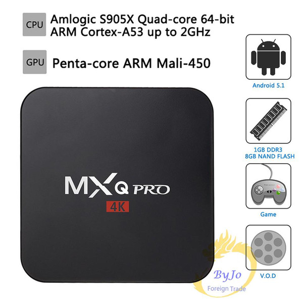 MXQ Pro 4K TV Box Amlogic S905X Quad Core 1GB Flash Android 7.1 Ultra 4K Streaming full load 4K box Android