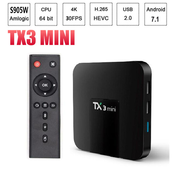 Amlogic S905W TX3 Mini TV Box 4K WiFi 2G DDR3 16G ROM H.265 HD Media Player TV Streaming Box TX3-mini