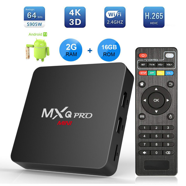 MXQ PRO mini 4K Android 7.1 Smart TV Box Amlogic S905W Quad Core 2GB 16GB set top box 2.4G WiFi Media Player PK X96mini tx3 mini