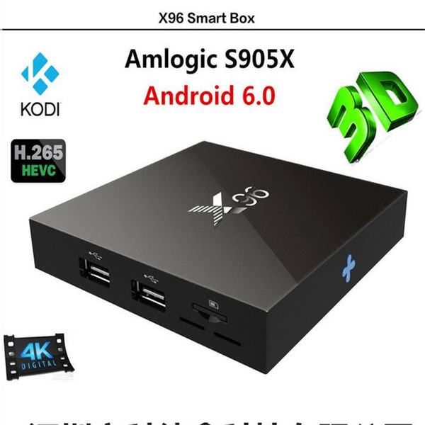 X96 Smart TV BOX 1GB+8GB S950X 4 Quad Core Android 6.0 3D TV Box amlogic Pre-installed H.265 4K HD Player EU UK US AU plug Android TV BOX