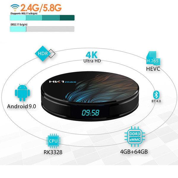 4k ultra smart android 9.0 tv box 4gb 32gb/64gb rk3328 2.4/5.8 WIFI Bluetooth4.0 DDR4 suport keyborad iptv