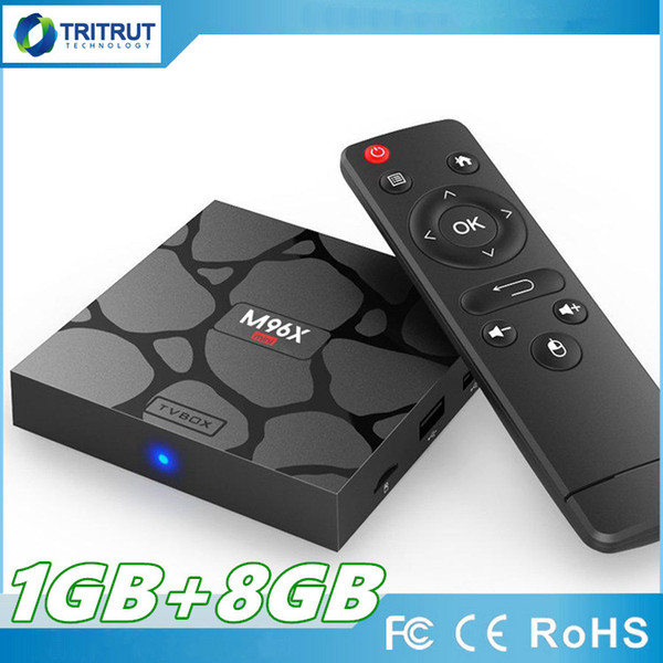 M96X mini Smart TV box Android 7.1 S905W Quad Core 1GB RAM 8GB ROM Bluetooth 2.4G/5G Dual Wifi 4K H.265 IPTV Set-Top Box OTT Box MQ10