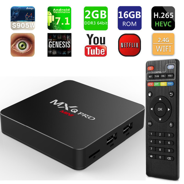 MXQ PRO PLUS Android TV S905W Quad Core 2GB 8GB Quad Core Android 7.1 TV BOX 2.4G/5.8G Wifi Bluetooth 4.0