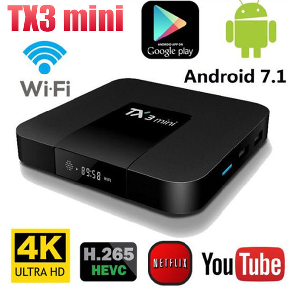 Android 7.1 TX3 Mini Smart Set-top TV Box S905W Quad Core 2GB Ram 16GB ROM 4K Wif HD Streaming Media IPTV Box