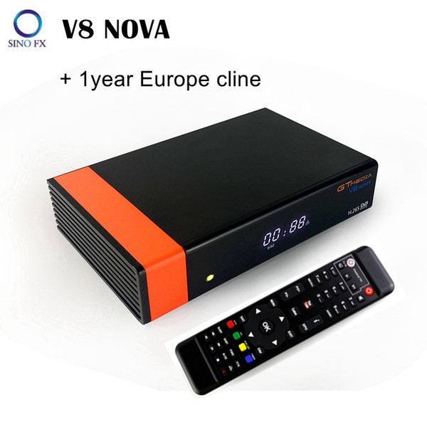 V8 Nova DVB-S2 HD 1080p satellite receiver H.265 supports IPTV,Power Vu,DLNA,SAT to IP with 1year Europe cline