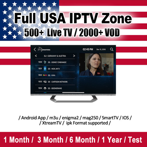 690+ USA Live tv iptv subscription for android abonnement iptv 1/3/6/12 months abbonamento iptv Support M3U Mag Box Smart TV