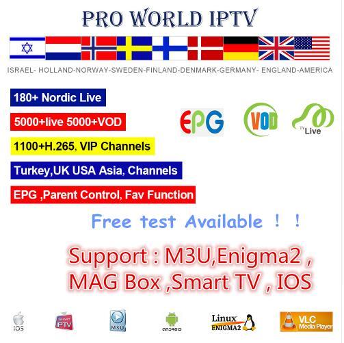 Word Pro IPTV 4700+ Isreal Europe Arabic USA Canada Latino American Brazil Korean IPTV Channels+100+ H.265 High Speed VIP IPTV Channels