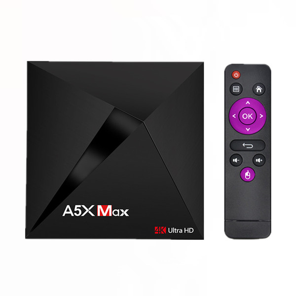 A5X Max Smart Android 9.0 TV Box RK3328 Quad Core 4GB RAM 32G ROM USB 3.0 WiFi LAN VP9 H.265 UHD 4K Media Play IPTV Top Box