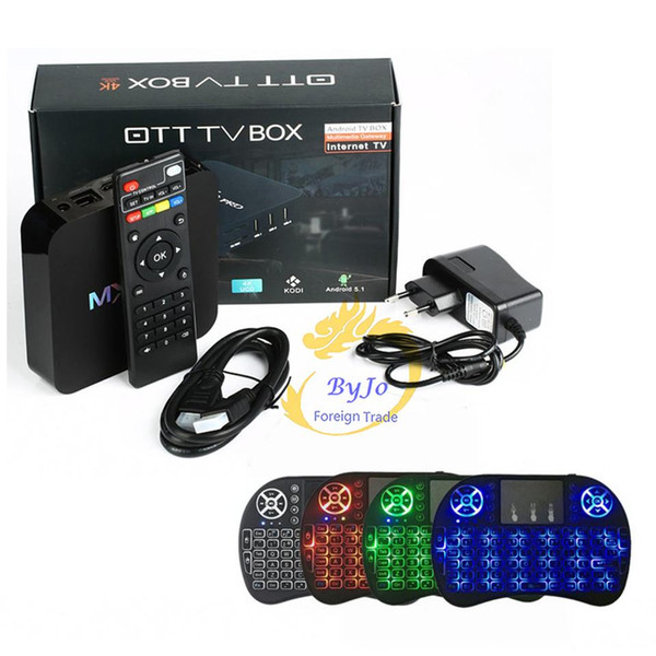 MXQ Pro 4K TV Box Amlogic S905X Quad Core 1GB Flash Android Ultra 4K Streaming full load 4K box With wireless keyboard