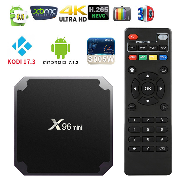 Original X96 mini Android 7.1 OS Smart TV Box Amlogic S905W Quad Core 2GB 16GB 2.4GHz WiFi X96mini Media Player Set top box