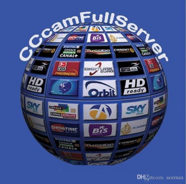 1 Year CCcam Europe 6 Clines Server HD 12 Months account for Spain UK Germany French Italy Poland Satellite Decoder with AV Cable