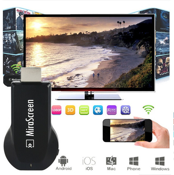 MiraScreen OTA TV Stick Dongle Better Than EasyCast Wi-Fi Display Receiver DLNA Airplay Miracast Airmirroring Chromecast FREE DHL When 20pcs