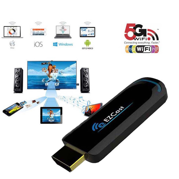 Ezcast 5G Best Smart tv Stick Dongle Miracast HDMI Mirror2 TV Airplay DLNA for android ios window OS better than android tv