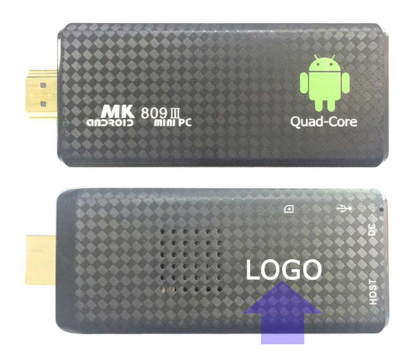 10PCS Custom Made MK809 Quad Core TV Box Stick Google Android RK3229 2GB RAM 8GB Bluetooth 1080P HDMI Smart TV Dongle 1200+ live 1000+ VOD