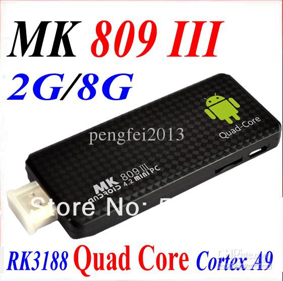 Quad core RK3188 Google TV Box MK809III Android 4.2.2 2GB RAM 8GB ROM 1.8GHz Max Bluetooth Wifi Google TV Player HDMI MK809 III