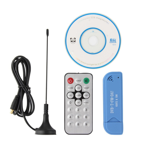 USB 2.0 Digital DVB-T SDR+DAB+FM HDTV TV Tuner Receiver Dongle Stick Antenna with IR Remote Control RTL2832U+R820T2 Wholesale