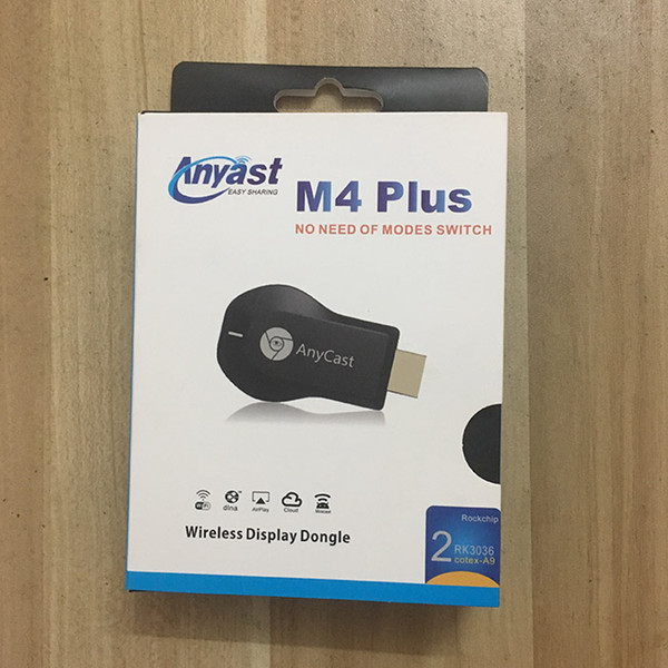 Freeshipping Anycast M4 Plus DLNA Airplay WiFi Display Miracast Dongle HDMI Multidisplay 1080P Receiver AirMirror Mini Android TV Stick