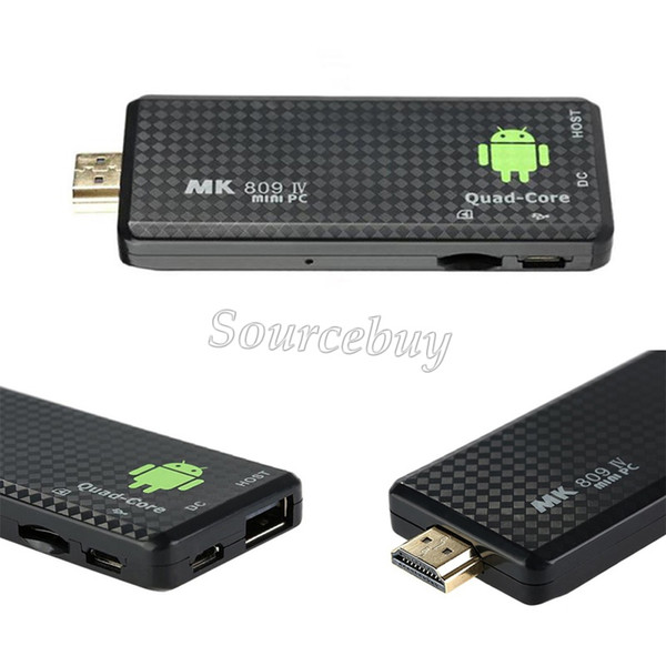 The newest! Android 4.4 Mini PC Quad core RK3128 Google TV Stick MK809IV 1GB RAM 8GB ROM Bluetooth Wifi HDMI TV Dongle