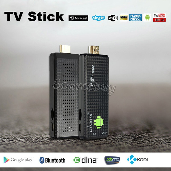 High Quality HDMI Android 4.4 TV Dongle Box Quad Core Mini PC MK809IV 1080P Full-HD 3D Media Player 1GB 8GB free shipping