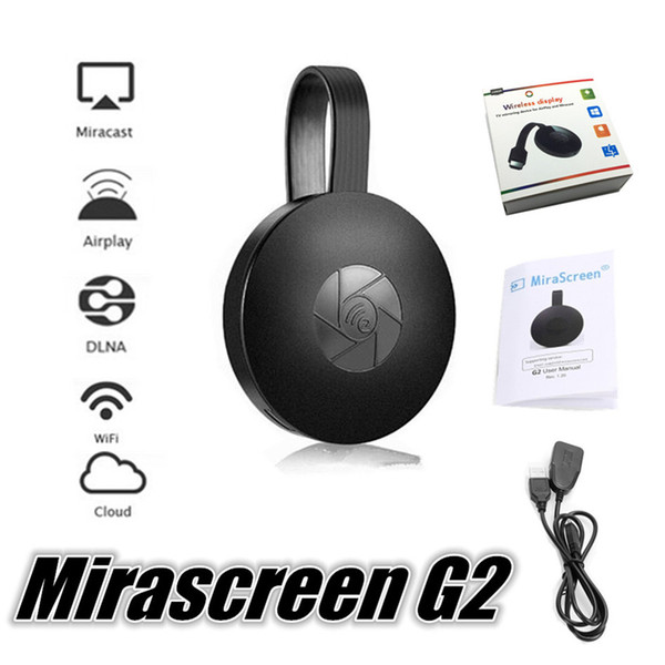 New MiraScreen G2 TV Stick Dongle Airplay Anycast Chrome Cast HDMI WiFi Display Receiver Support Miracast Ezcast Mirror DLNA By DHL Free