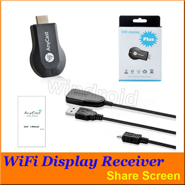 Anycast M2 Plus DLNA Airplay WiFi Display Miracast Dongle HDMI Multidisplay 1080P Receiver AirMirror Mini Android TV Stick retail 30pcs DHL